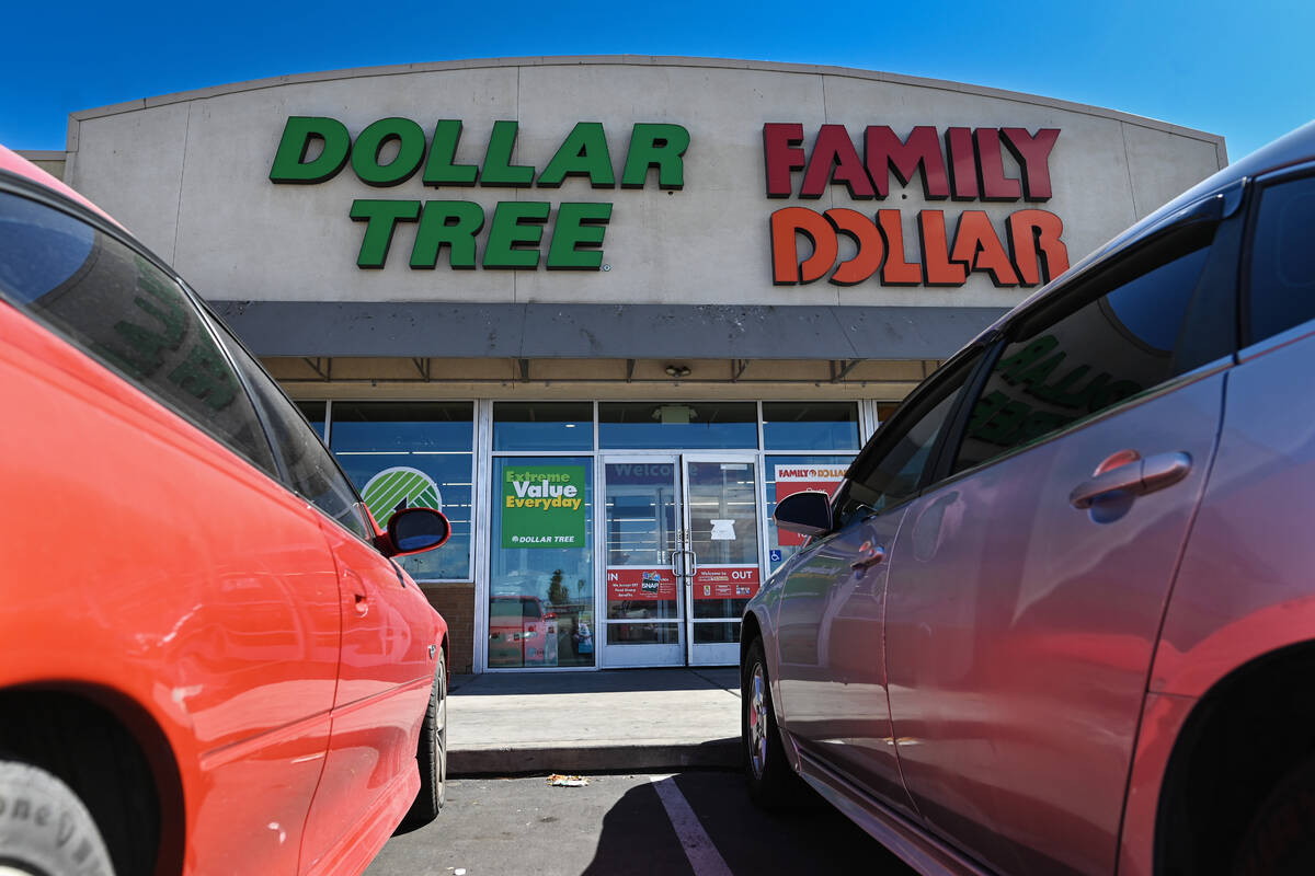 A combination Dollar Tree and Family Dollar store at Pecos Road and Sahara Avenue is seen Wedne ...