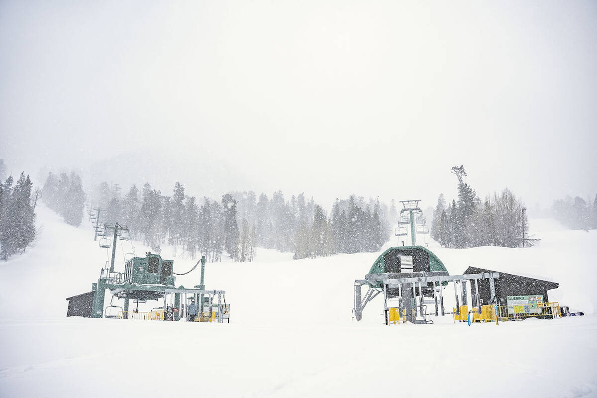 Lee Canyon Resort received 15 inches of snow in 24 hours ending the afternoon of Thursday, Marc ...