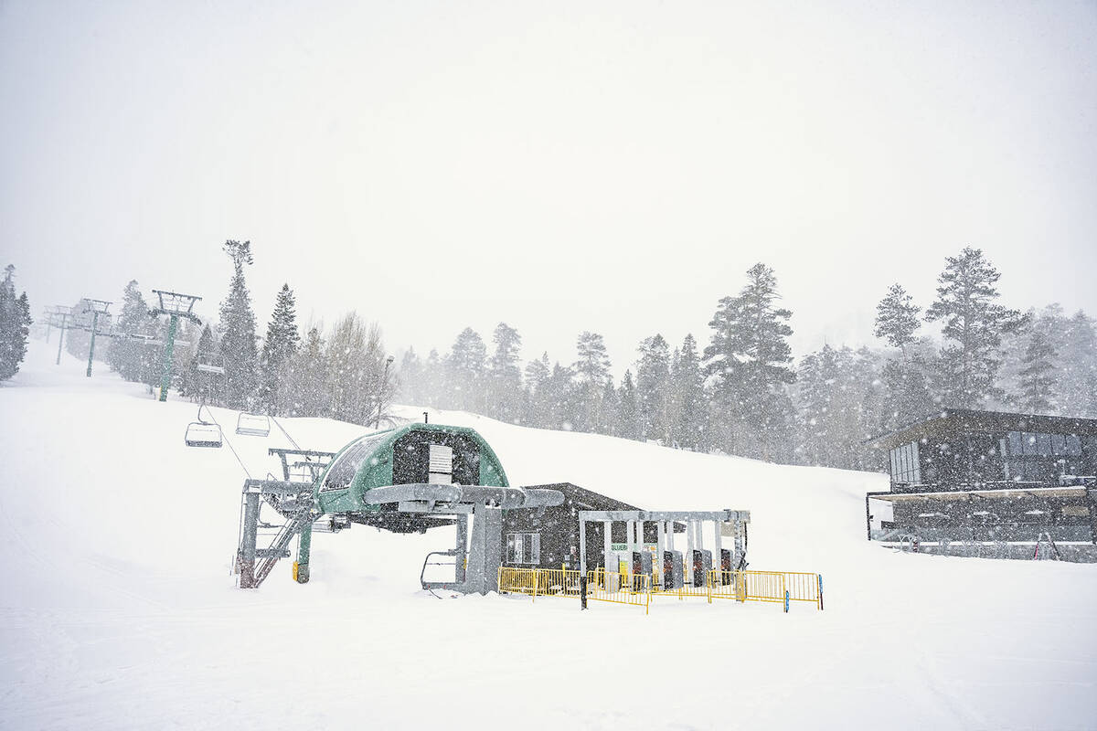 Lee Canyon Resort received 15 inches of snow in 24 hours ending the afternoon of Thursday, Marc ...
