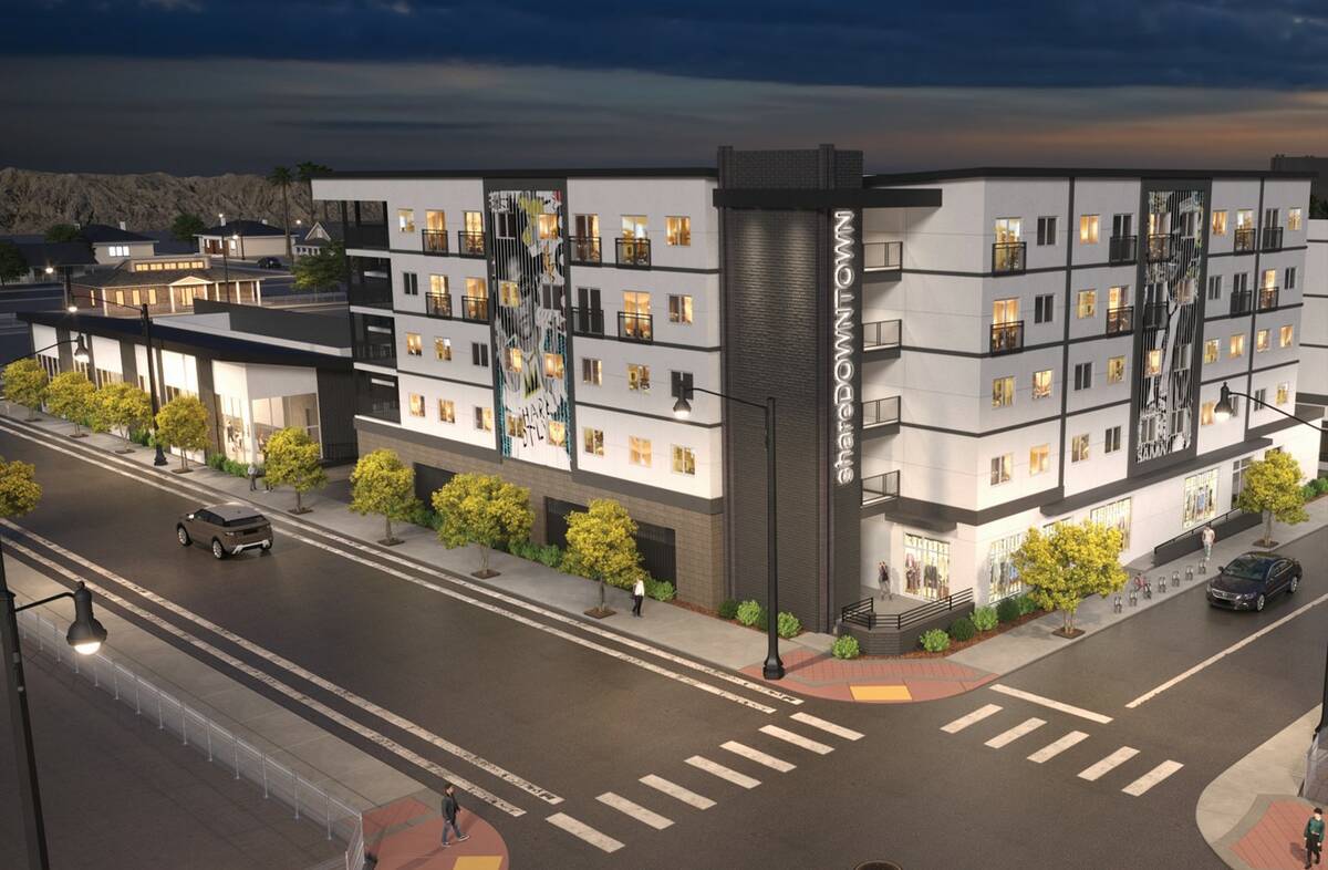 A rendering of the shareDOWNTOWN mixed-use apartment project that is going to be built on the H ...