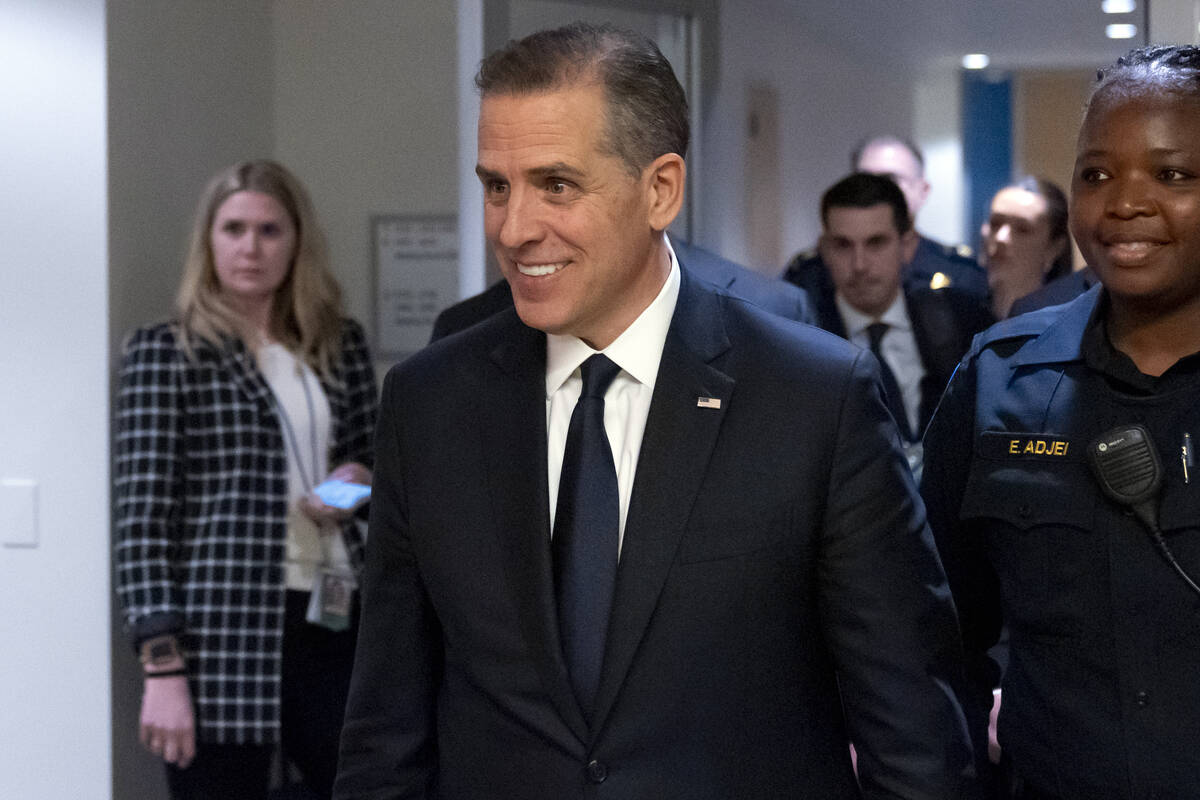 Hunter Biden departs after a closed door private deposition with House committees leading the P ...