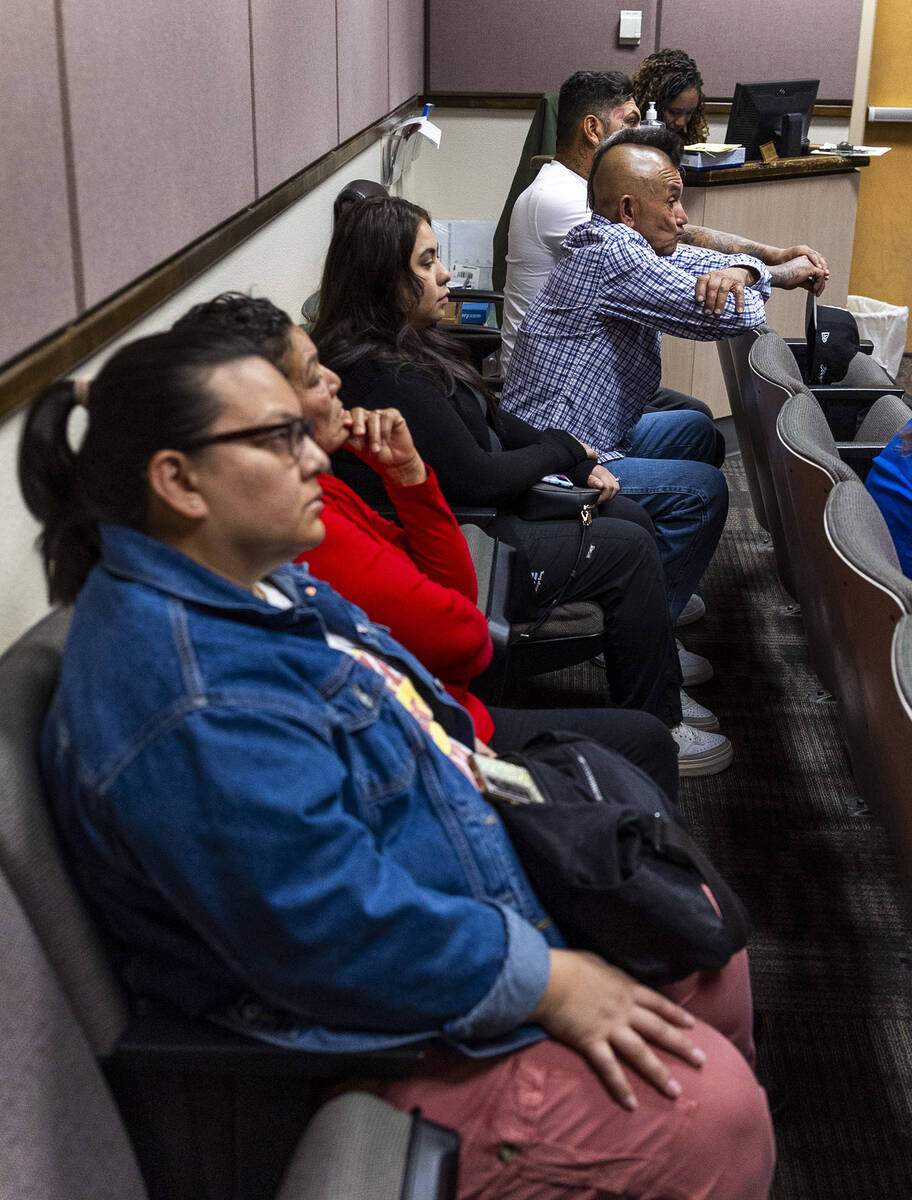 Family members listen to proceedings during a sentencing hearing for one of the juveniles invol ...