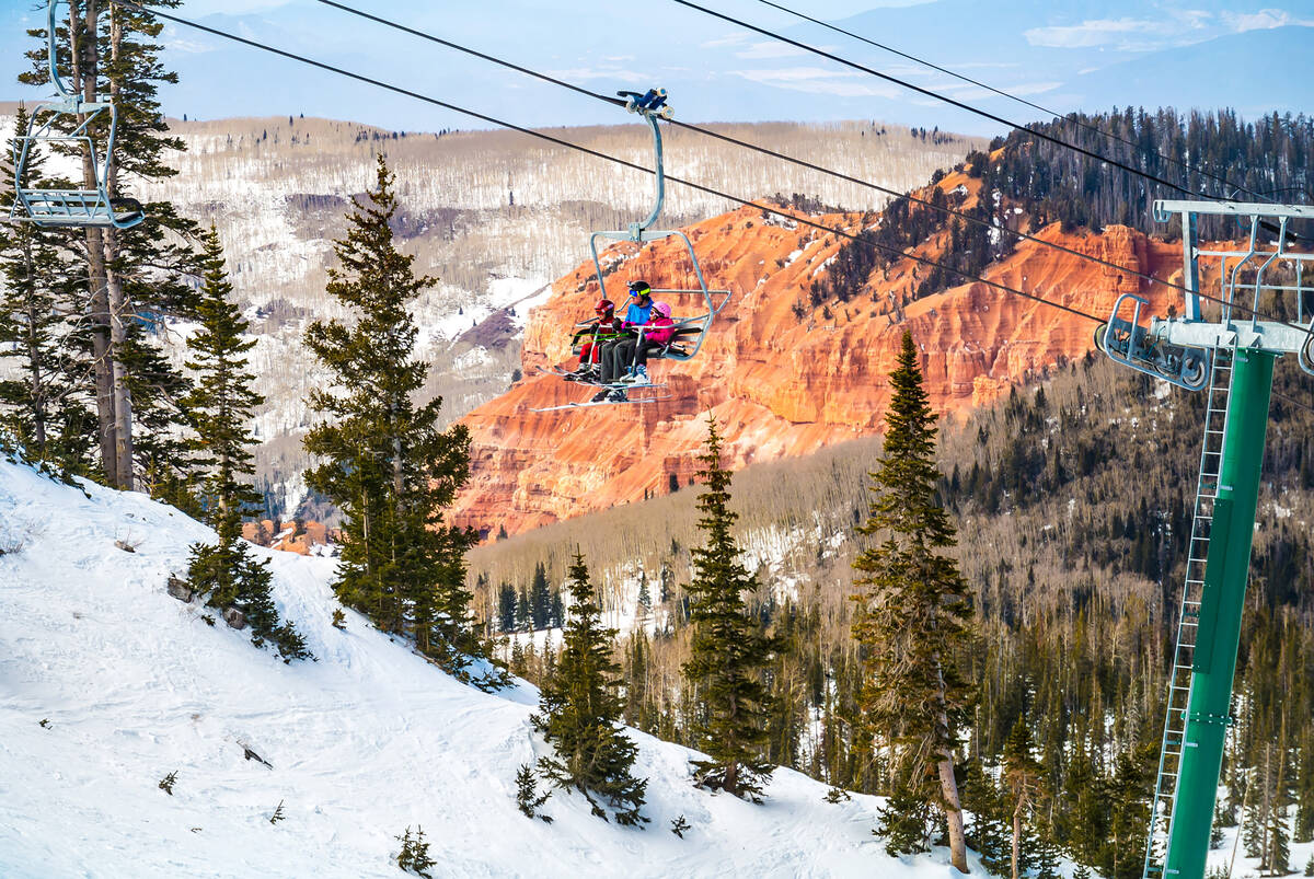 Skiers take a lift at Brian Head Resort. (Mike Saemisch/Brian Head Resort)