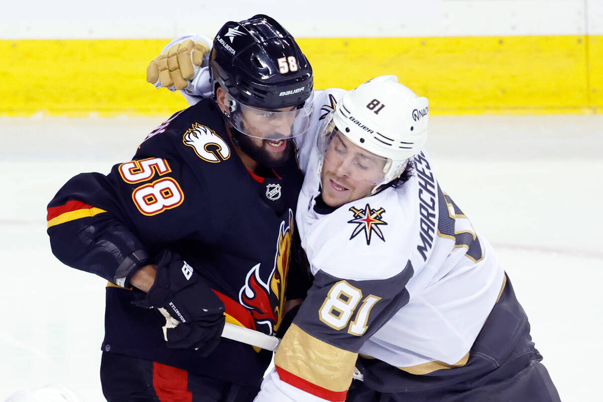 Golden Knights allow four straight goals in loss to Calgary Flames
