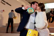 Medical student Sean Slattery celebrates with wife Megan after finding out where he will perfor ...
