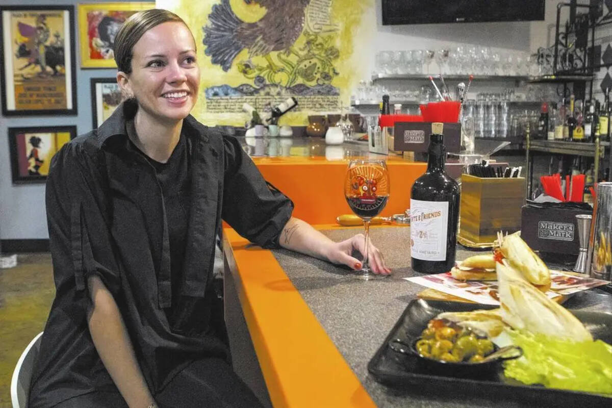Nina Manchev, owner of Forte Tapas on South Rainbow Boulevard in Las Vegas, is seen in the Las ...