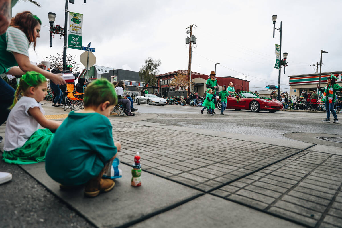 The St. Patrick’s Day parade makes its way through Water Street on Saturday, March 16, 2 ...