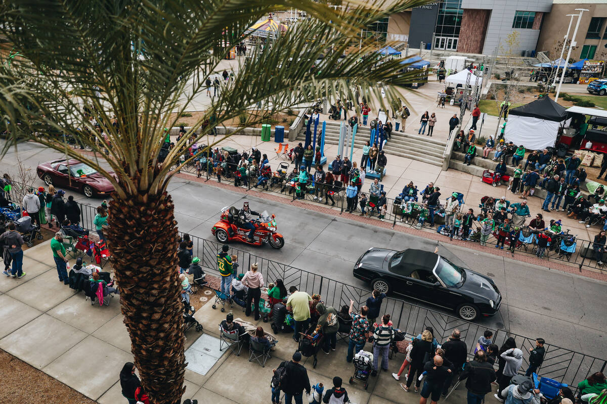 The St. Patrick’s Day parade makes its way through Water Street on Saturday, March 16, 2 ...