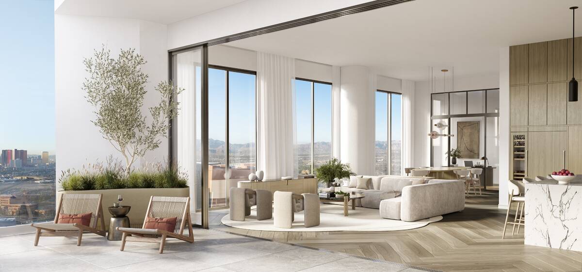 Renderings for the interior of the 32-story luxury condo high-rise Cello Tower in the Symphony ...