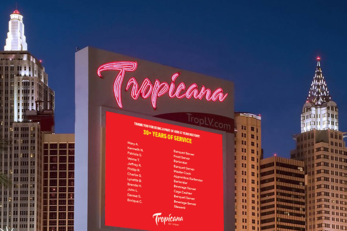 How Tropicana plans to recognize its employees ahead of closure