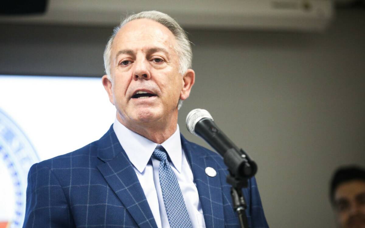 Gov. Joe Lombardo addresses the Latin Chamber of Commerce in Las Vegas, Tuesday, July 18, 2023. ...