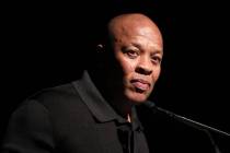 Dr. Dre speaks during the Producers & Engineers Wing Grammy week event at Village Studios i ...