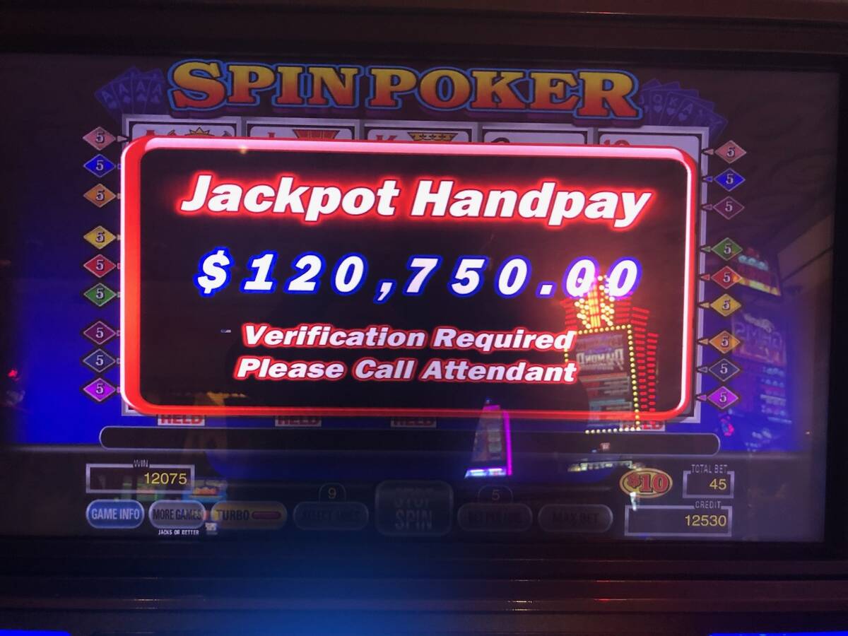 A video poker player won a $120,750 jackpot playing Spin Poker on Friday, March 15, 2024, at Ca ...