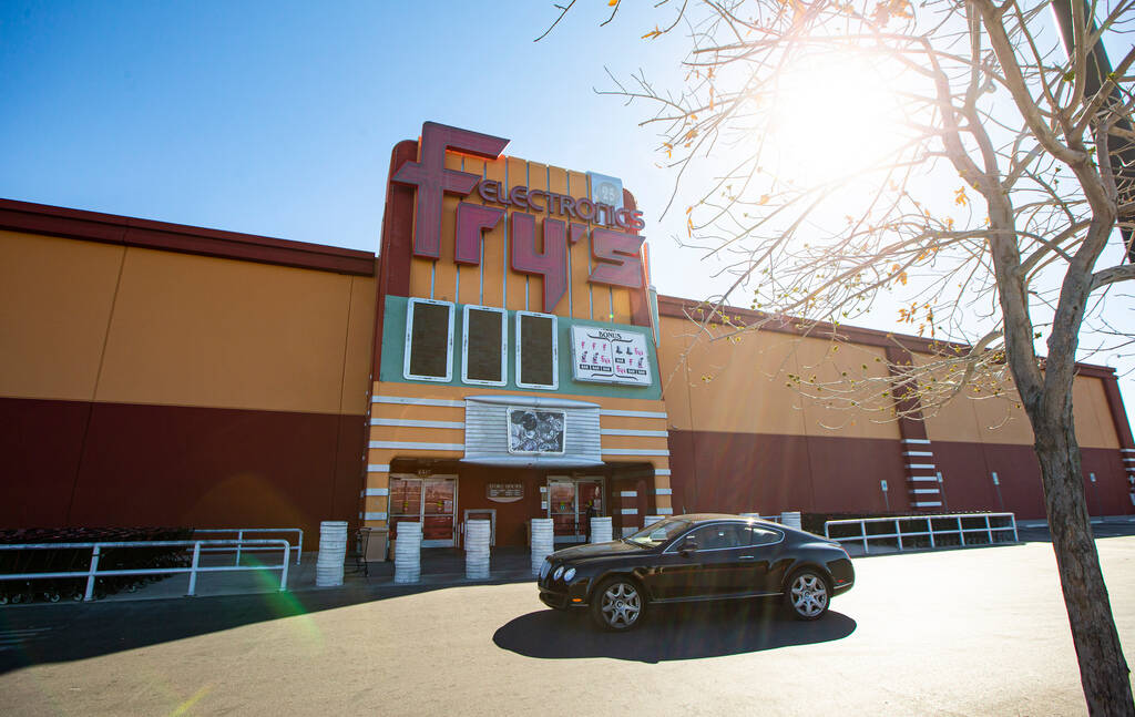 An exterior view of Fry's Electronics at Town Square in Las Vegas on Wednesday, Feb. 24, 2021. ...