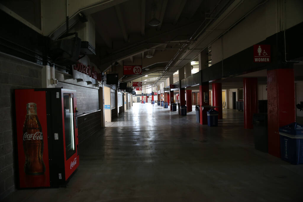 The concourse at Sam Boyd Stadium in Las Vegas, Thursday, Nov. 21, 2019. (Erik Verduzco/Las Veg ...