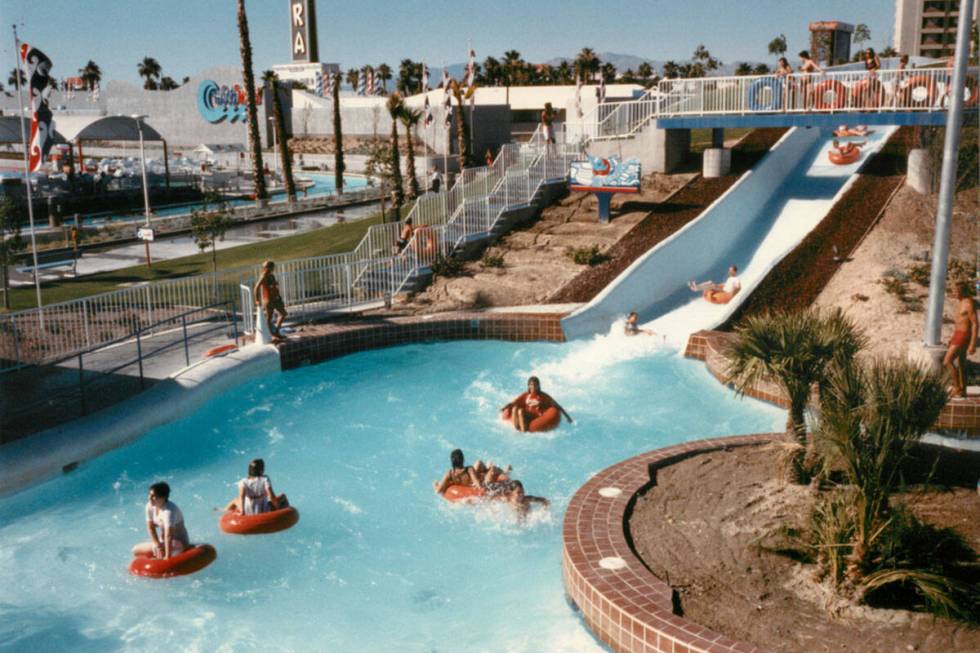 Visitors ride the Raging Rapids attraction at Wet 'n' Wild on Las Vegas Boulevard in 1988. (Las ...