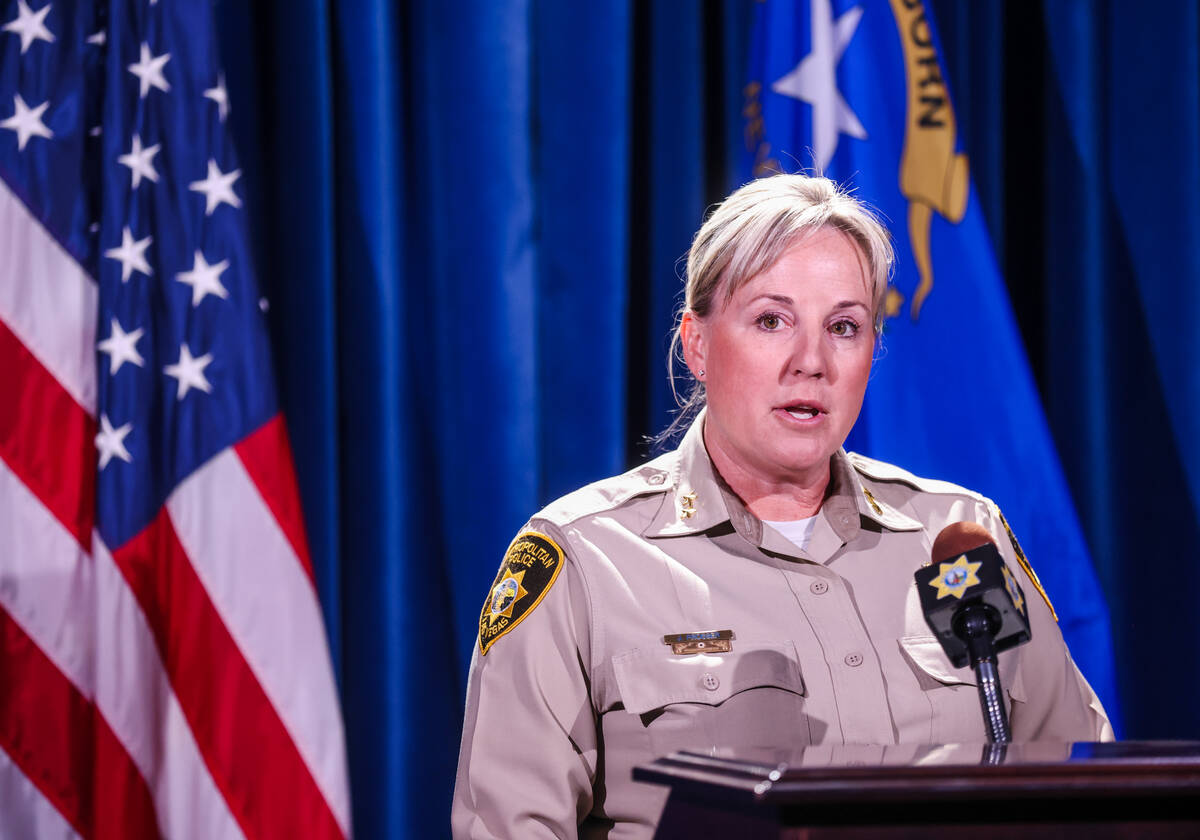 Metro Assistant Sheriff Jamie Prosser addresses the media at a press conference regarding detai ...