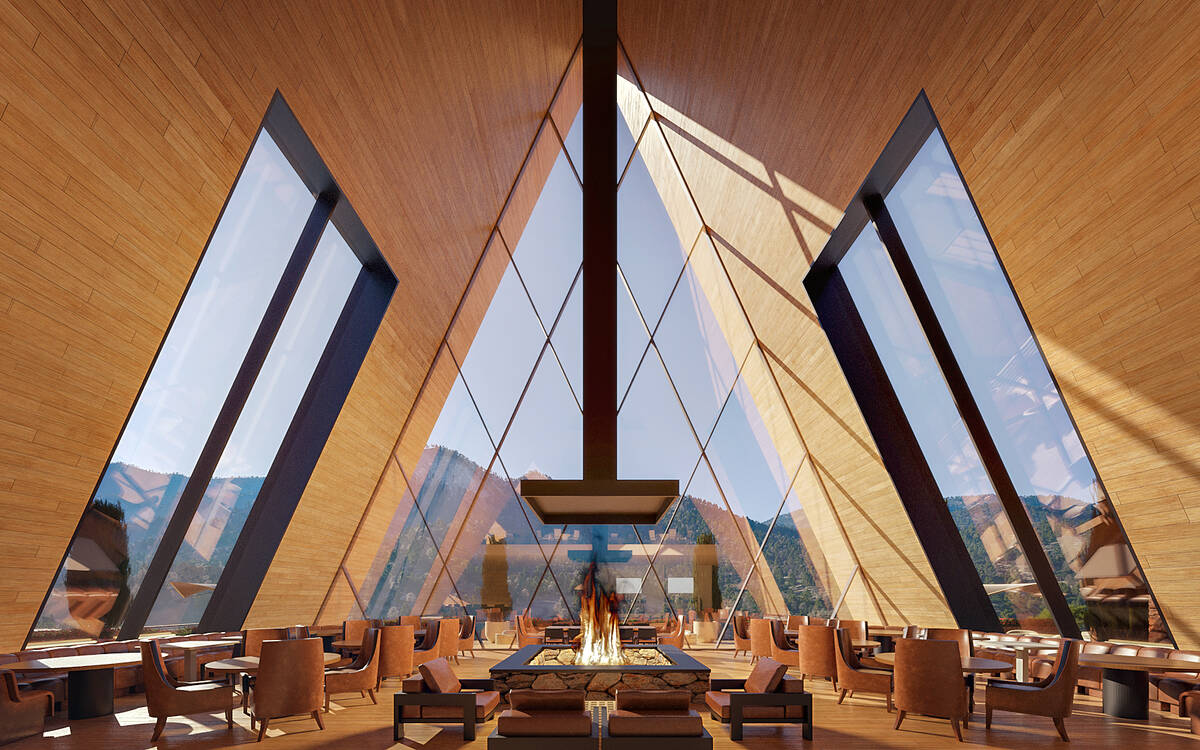 A rendering of the A-frame Mount Charleston Lodge that could break ground in early 2025 near La ...