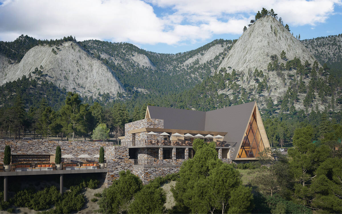 A rendering of the A-frame Mount Charleston Lodge that could break ground in early 2025 near La ...