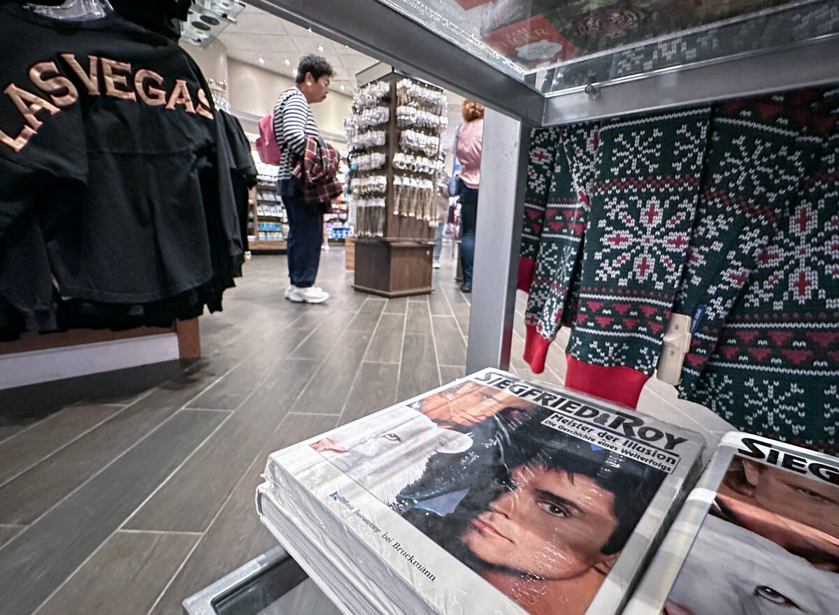 Souvenirs from Siegfried and Roy’s Magic Garden are seen on sale at the Mirage’s ...