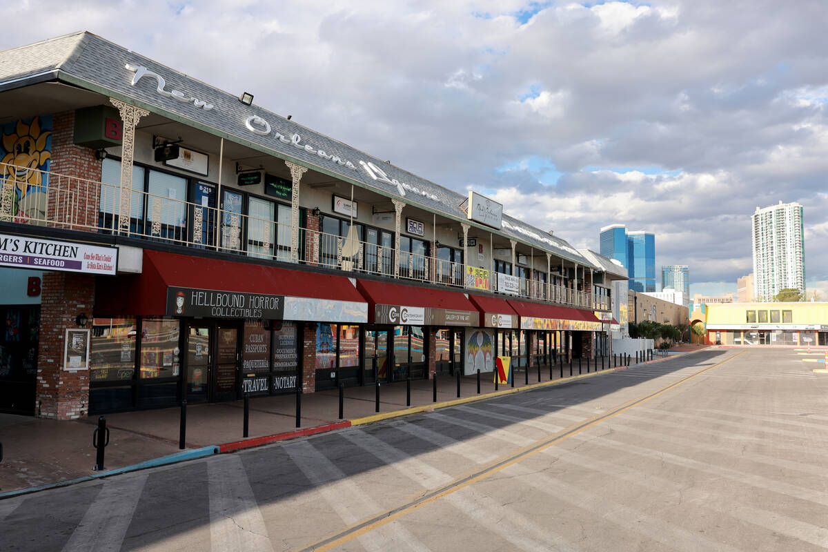 New Orleans Square retail plaza is shown in Las Vegas Monday, March 18, 2024. (K.M. Cannon/Las ...