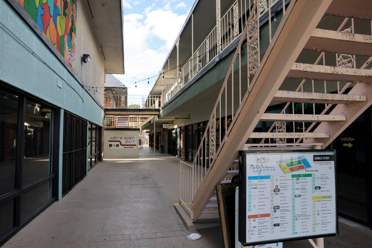 New Orleans Square retail plaza is shown in Las Vegas Monday, March 18, 2024. (K.M. Cannon/Las ...