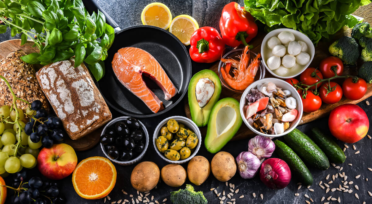 The Mediterranean diet, represented here, scores among the best for heart health, according to ...