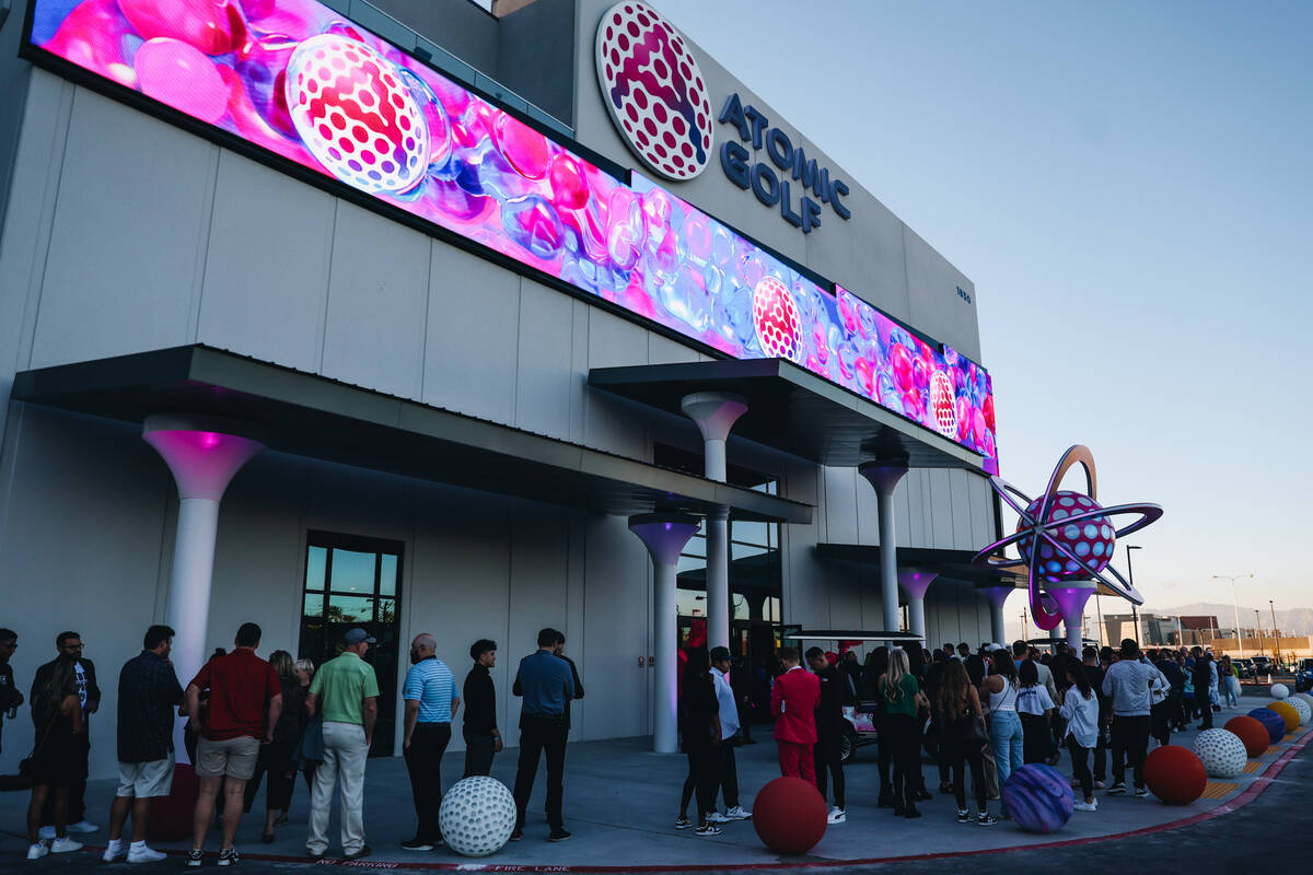 Atomic Golf is seen on Wednesday, March 20, 2024, in Las Vegas. (Madeline Carter/Las Vegas Revi ...