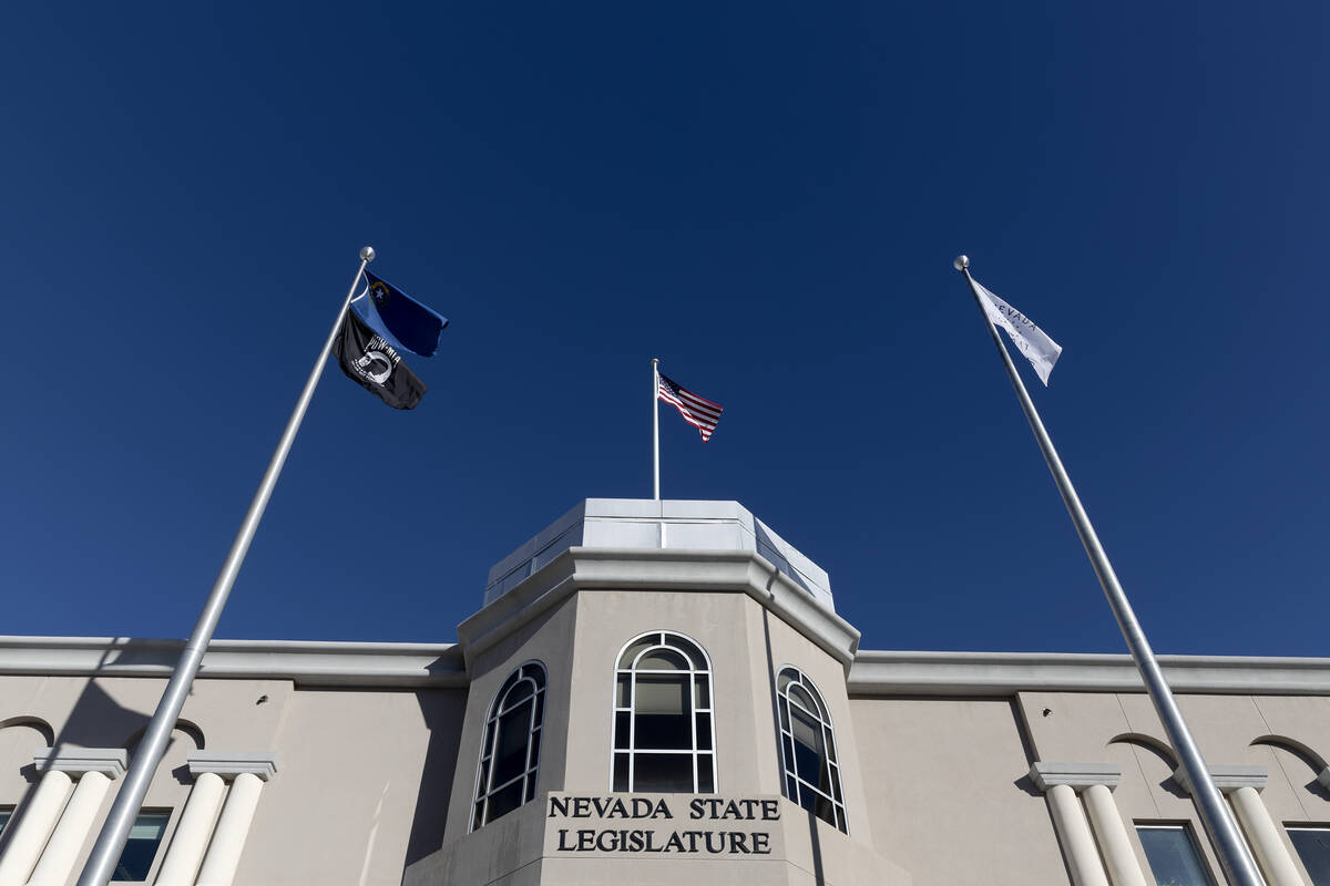 The Nevada Legislature building during the 82nd Session of the Legislature on Feb. 8, 2023, in ...