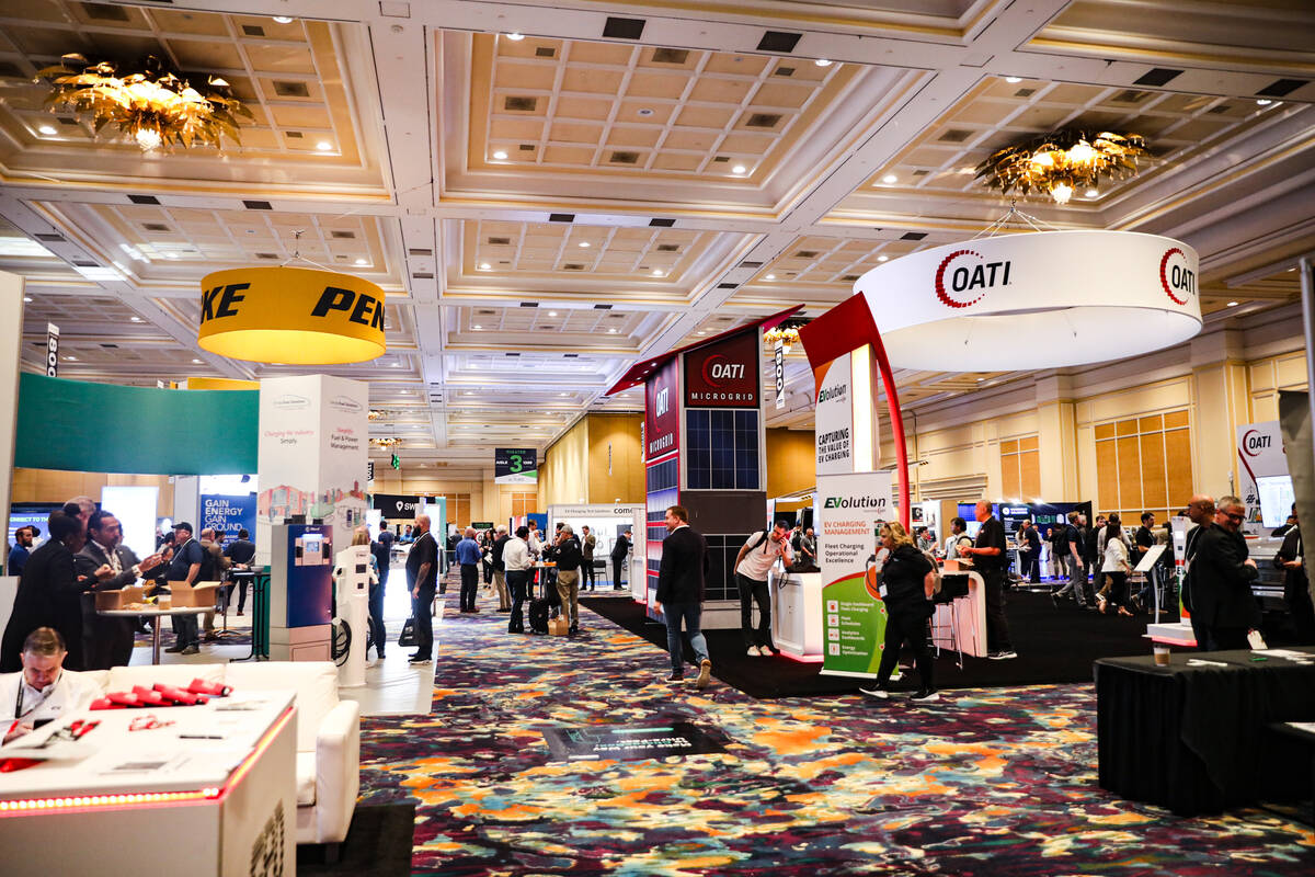 The EV Charging & Summit Expo at The Mirage hotel-casino in Las Vegas, Thursday, March 21, ...