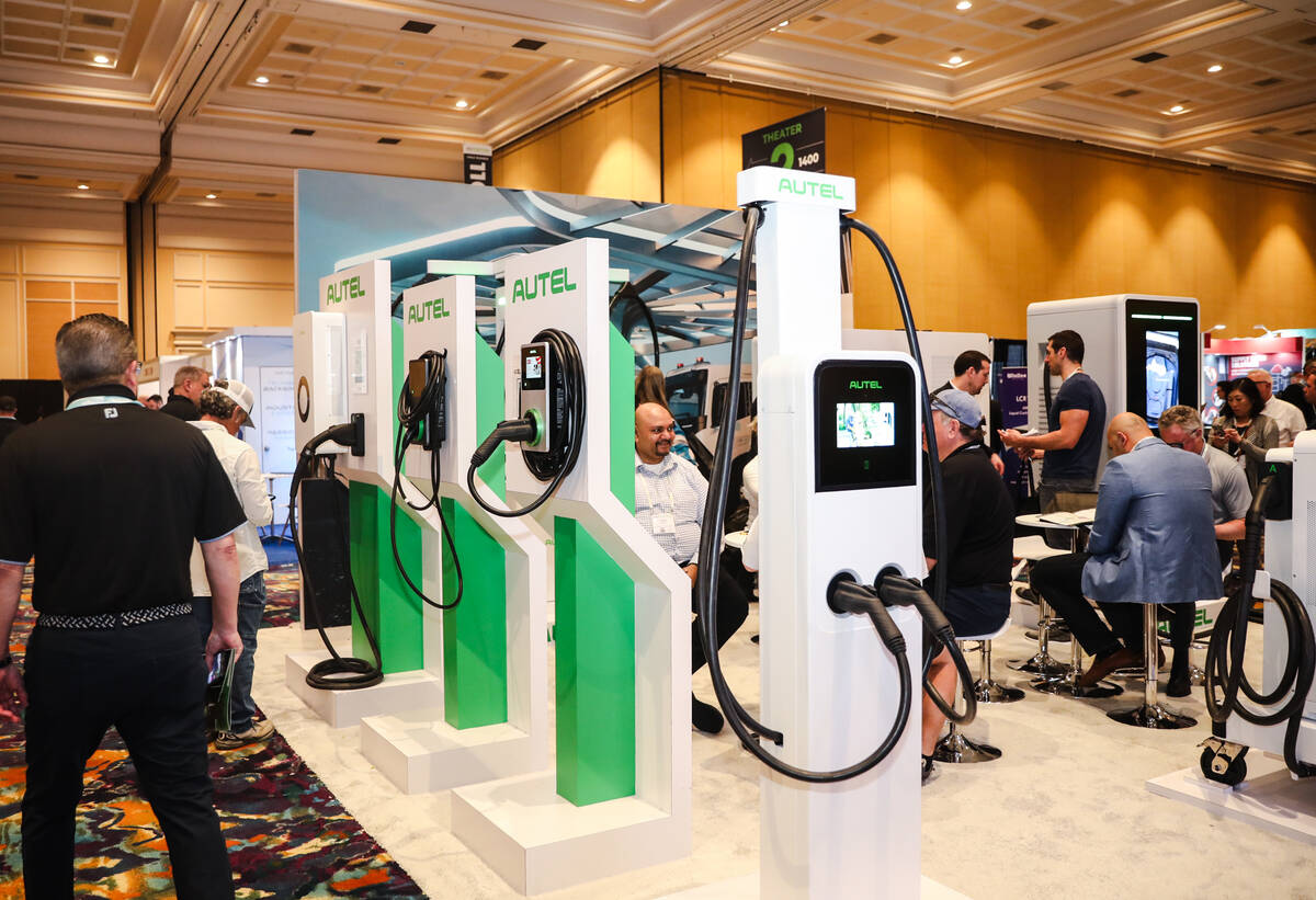 The EV Charging & Summit Expo at The Mirage hotel-casino in Las Vegas, Thursday, March 21, ...