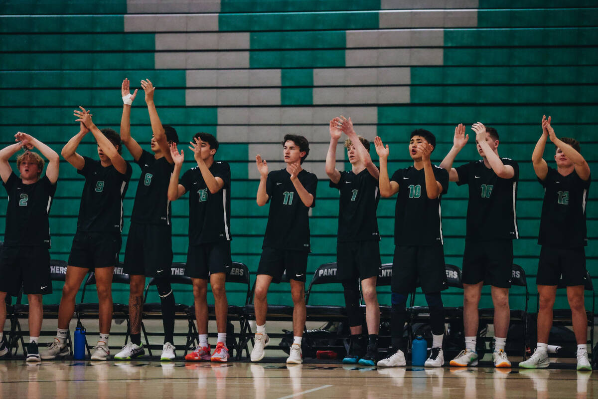 Palo Verde players cheer from the bench during ag game against Foothill at Palo Verde High Scho ...