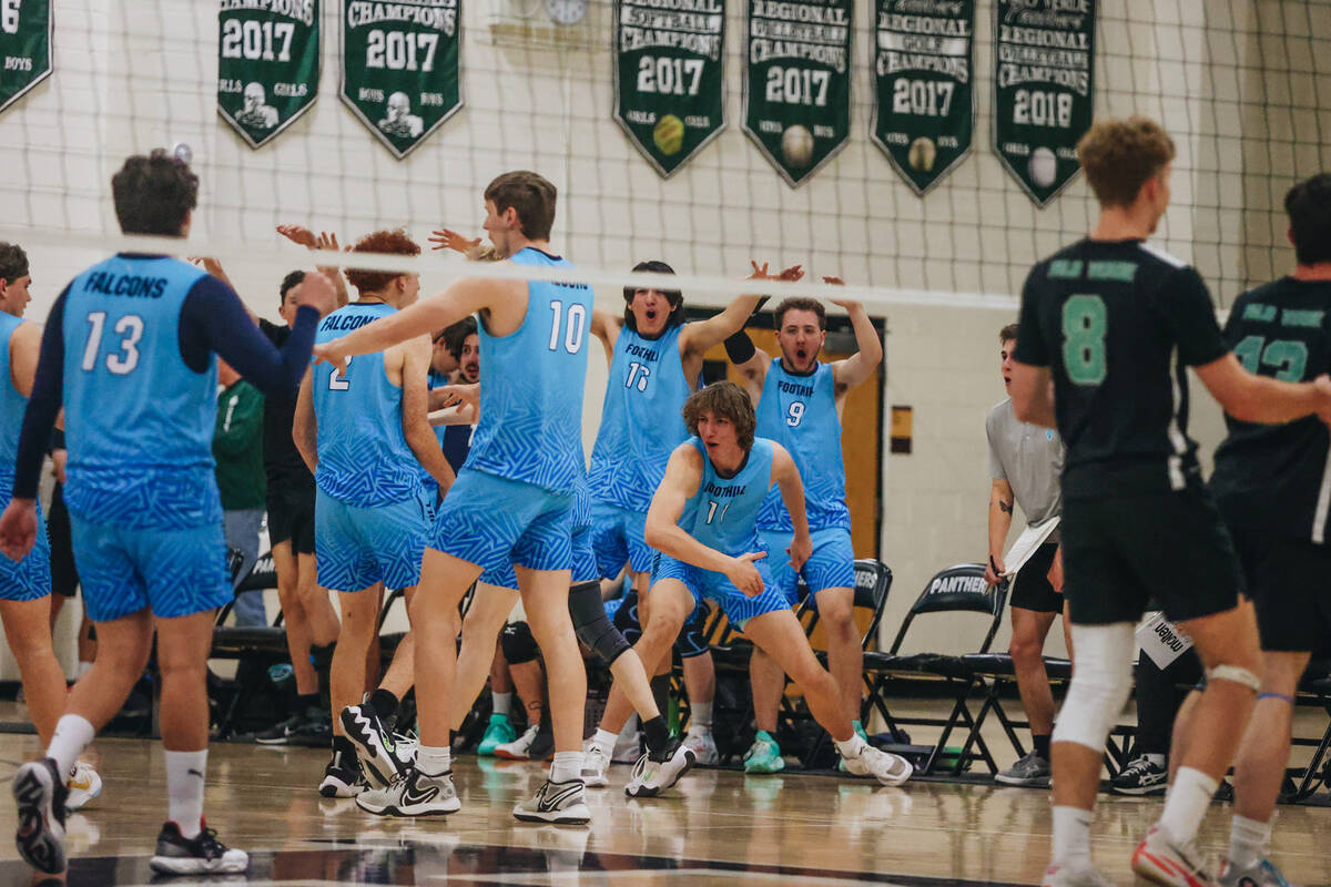 Foothill players celebrate during a game against Palo Verde at Palo Verde High School on Thursd ...