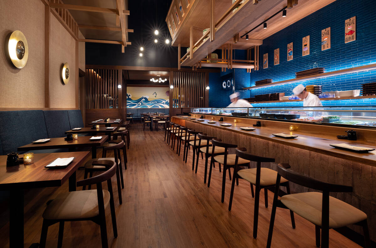 The sushi bar at Blue Ribbon Sushi Bar & Grill opening March 29, 2024, at Green Valley Ranch, H ...