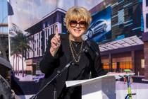 Las Vegas Mayor Carolyn Goodman speaks about the AC/Element Symphony Park Hotel during its grou ...