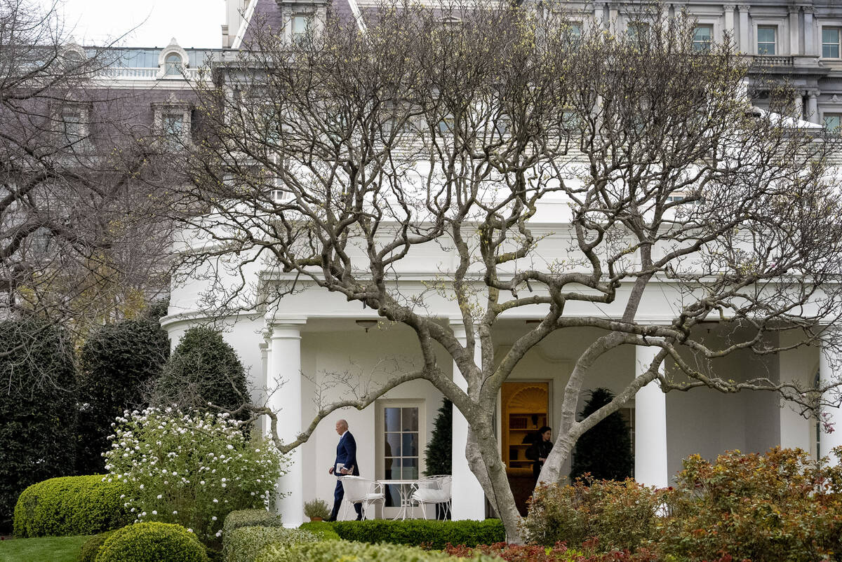 President Joe Biden walks out of the Oval Office to board Marine One on the South Lawn of the W ...