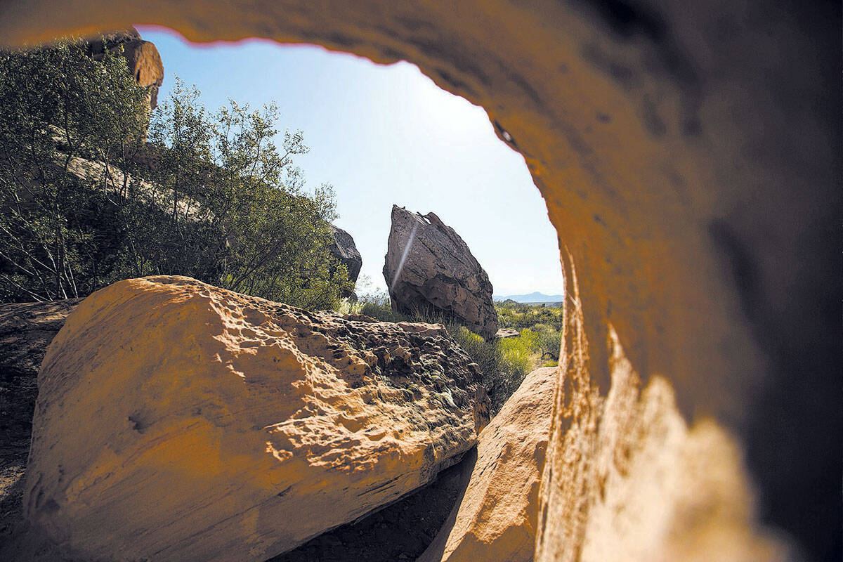 Rock formations in the Whitney Pockets area of the Gold Butte National Monument south of Bunker ...