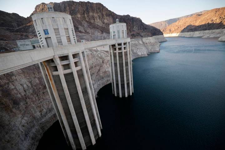 Hoover Dam is seen on July 6, 2023, near Boulder City. (Las Vegas Review-Journal)