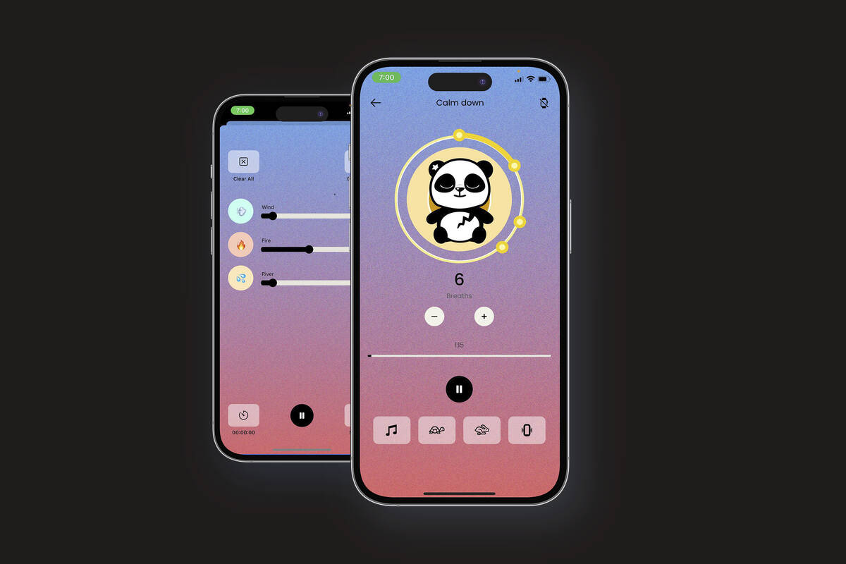 This image provided by Earkick in March 2024 shows the company's mental health chatbot on a sma ...