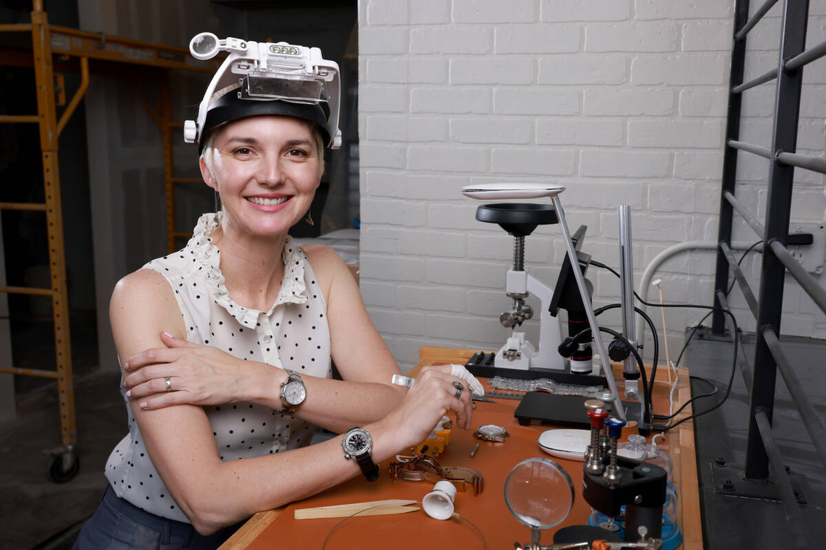 Abingdon Mullin, founder of The Abingdon Co. watches for adventurous women, in her Las Vegas of ...