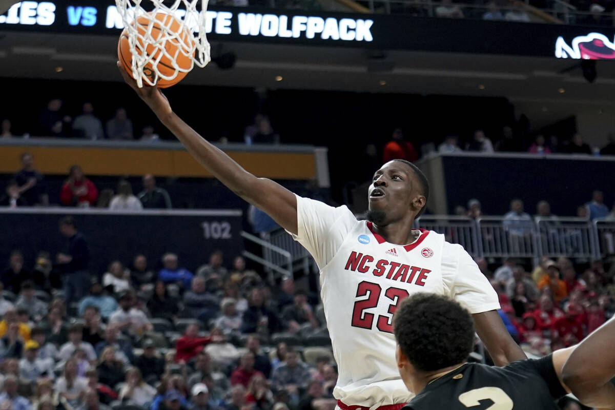 North Carolina State's Mohamed Diarra (23) shoots during the first half of a college basketball ...