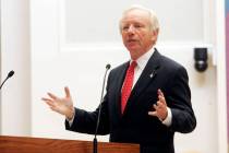 Sen. Joseph Lieberman, I-Conn., delivers a speech in support of presidential candidate Sen. Joh ...