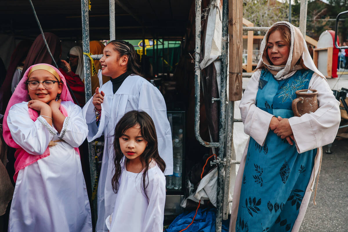 Actors get ready before the Stations of the Cross are acted out during a live performance for G ...