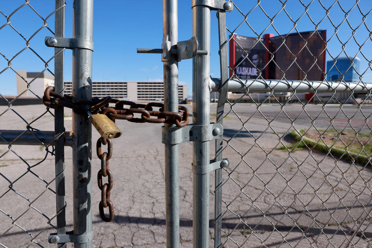 The former New Frontier site is shown at 3120 Las Vegas Blvd. South in Las Vegas on Tuesday, Ma ...