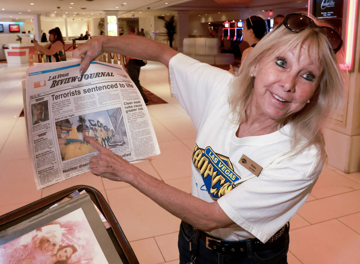 Donna Hart, who has worked as a showgirl and other positions at the Tropicana for 42 years, sho ...