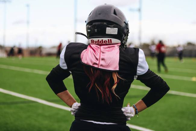 A Las Vegas Silver Stars player looks on during practice at Faith Lutheran High School on Satur ...