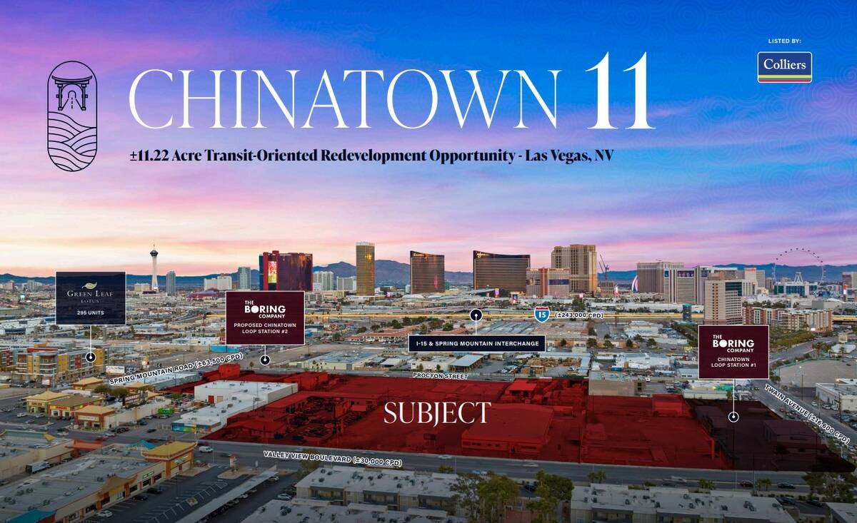 This artist rendering shows an 11 acre-plot in the Chinatown area of Las Vegas that is listed f ...