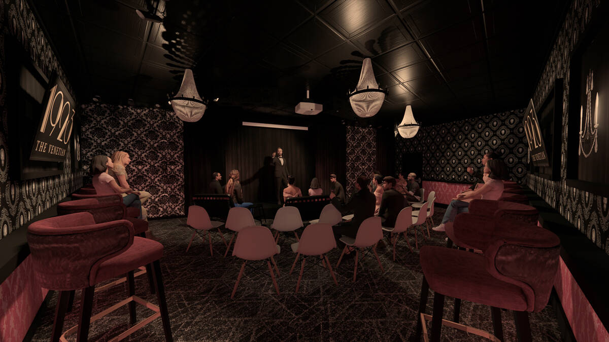 This rendering shows the new 1923 Prohibition Bar, expected to open in May 2024 at the Grand Ca ...