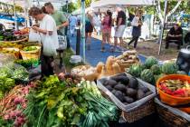 Fresh fruit and vegetables are seen at a farmer's market in Las Vegas in this Review-Journal fi ...