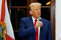 Republican presidential candidate, former President Donald Trump speaks during the Club Golf Aw ...